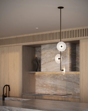 Coral Trio Asymmetrical Pendant Light | 360° | Styled in a Contemporary Kitchen