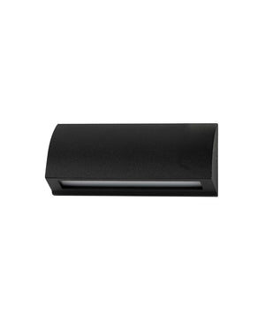 Small curved rectangular wall light in black