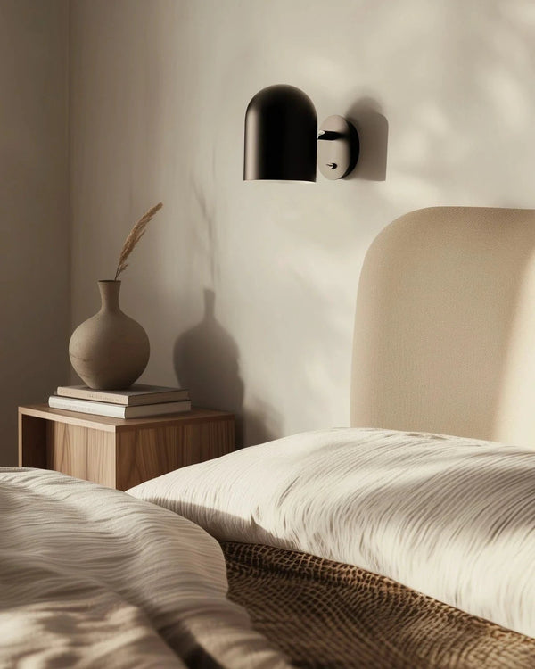 Curved Matte Black Wall Light