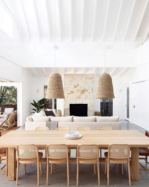 Cylindrical Dome Rattan Pendant Light - Lighting Collective