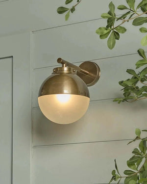 Dark Brass Outdoor Orb Wall Light-Lighting Collective