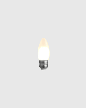 LED frosted candle light bulb on a grey background