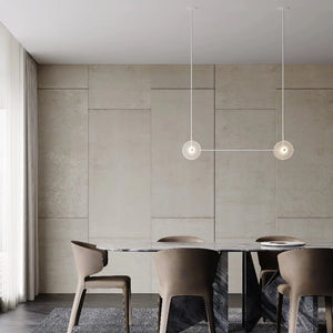 Coral Duo Linear Pendant | White | Frosted