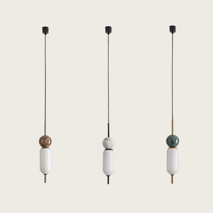 Elegant Marble and Glass Suspended Pendant | Lighting Collective