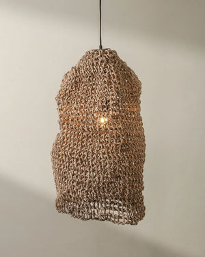 Elongated Handwoven Paper Rope Pendant - Lighting Collective