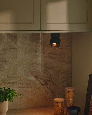 Extended Tilted Hinge Ceiling Light | Black