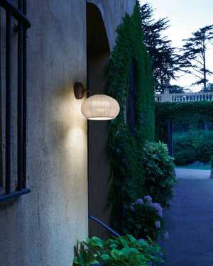 Exterior Woven Sphere Wall Light | Brown | Lighting Collective