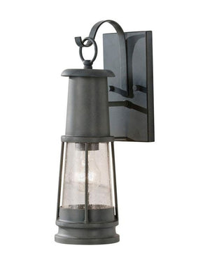 Vintage Lantern with Clear Seeded Glass Wall Light