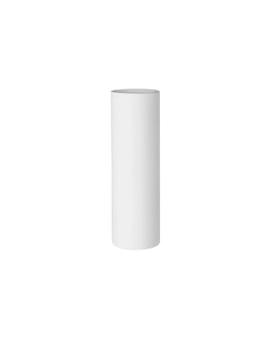 Flush Up & Down Plaster Wall Light in white showing cylindrical body and flush wall mount profile