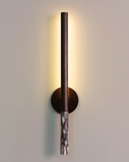 Formation Wall Sconce | Bronze Patina | Calacatta Viola | Lighting Collective
