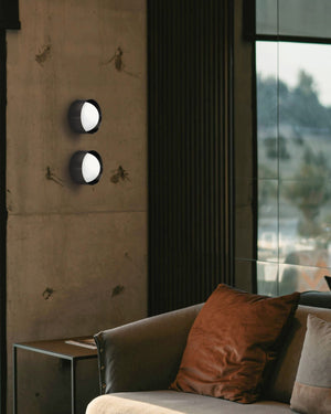 Framed Dome Wall Light Styled in a Mid Century Modern Living Room