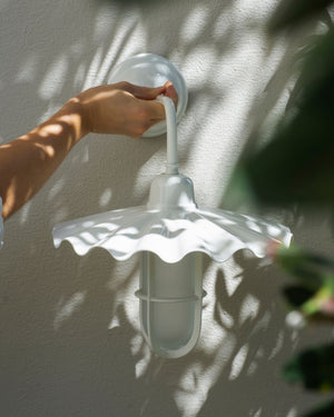 Frosted Exterior Pleated Shade Wall Light - Lighting Collective