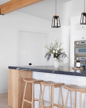 Funky Modern Lantern With Timber Accent - Lighting Collective