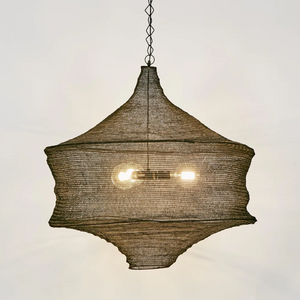 Geometric Crochet Wire Pendant Light | Black | Lighting Collective