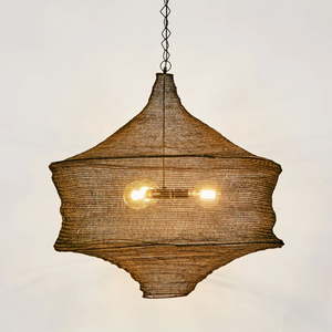 Geometric Crochet Wire Pendant Light | Brass | Lighting Collective