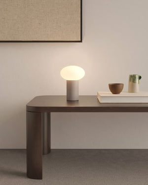 Glass Pebble and Aluminium Portable Table Lamp-Lighting Collective