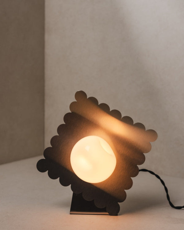 Glass & Stainless Steel Table Lamp | Wave