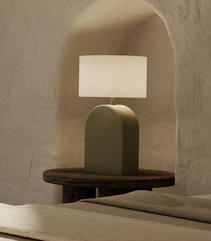 Grooved Ceramic Table Lamp-Lighting Collective