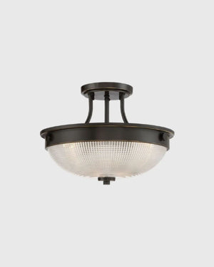 Hamptons Glass Bronze Dome Ceiling Light