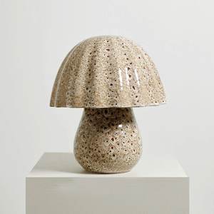 Handmade Patterned Ceramic Table Lamp | White Ochre | Lighting Collective