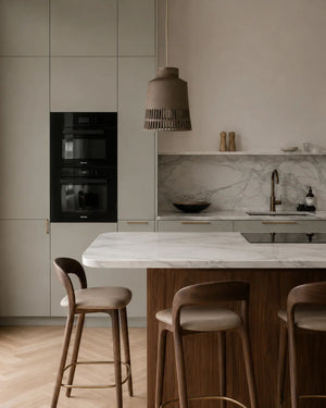 Handmade Ceramic Pendant Light | Helencho | Chocolate Styled in a Contemporary Kitchen