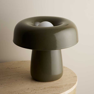 Handmade Curve Clay Lamp | Olive | Lighting Collective