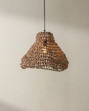 Handwoven Paper Rope Bell Pendant - Lighting Collective