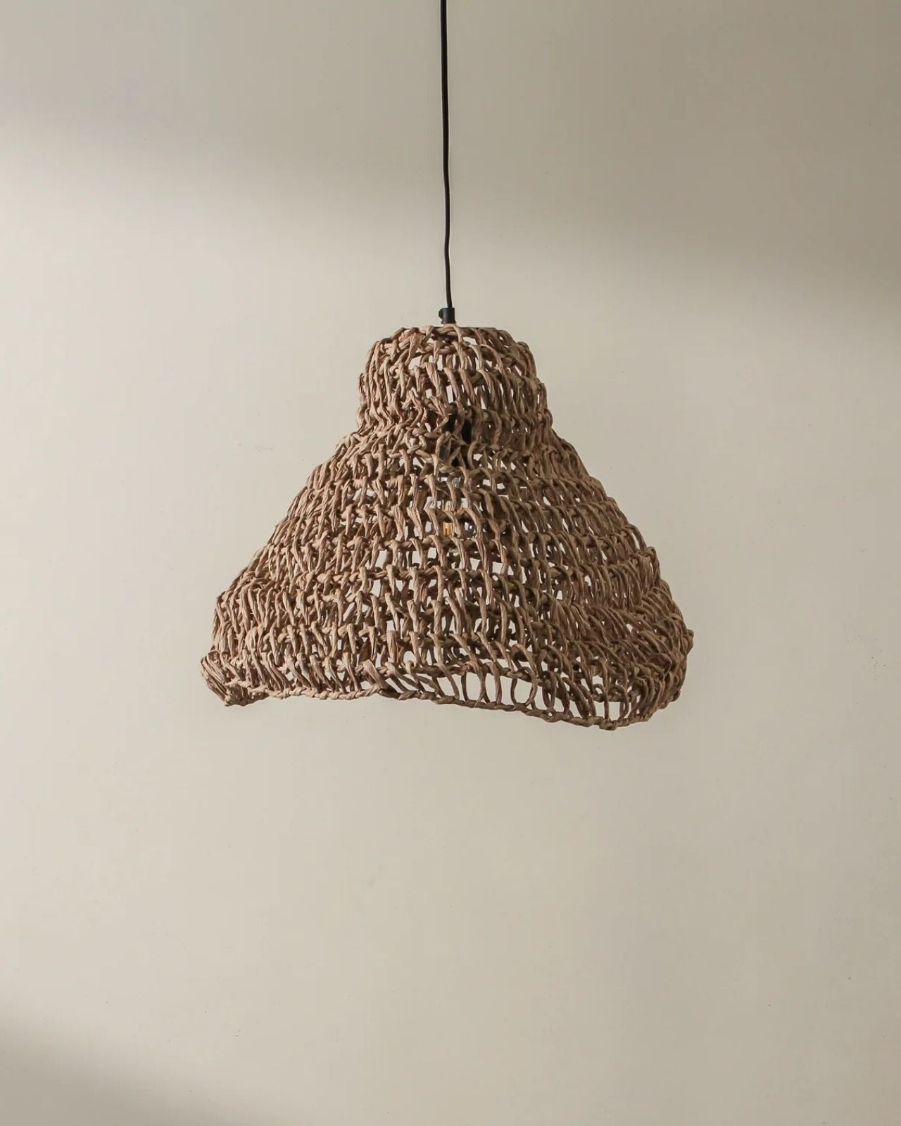 Handwoven Paper Rope Bell Pendant | Lighting Collective