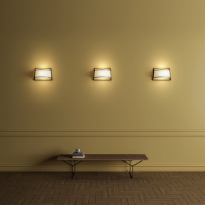 Japanese Minimalist Wall Light cluster of three lights with white finish
