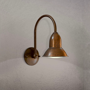 Outdoor Patinated Brass and Copper Wall Light 