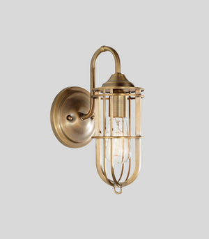 Industrial Antiquated Brass Wall Light | Lighting Collection