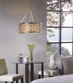 Intricate Silver Pendant Light