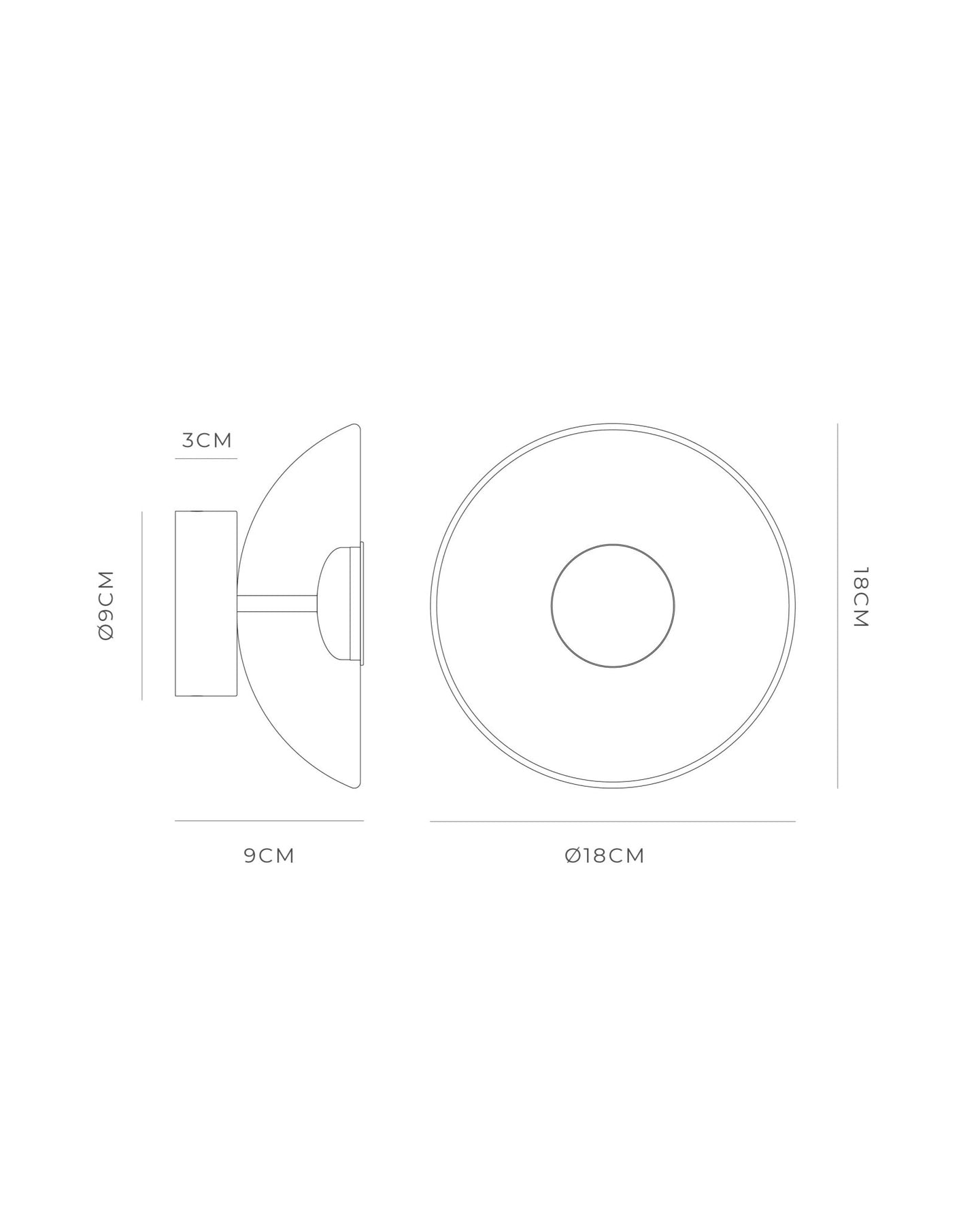 Small Inverted Light Inverted Glass Dome Wall Light | Lighting Collective