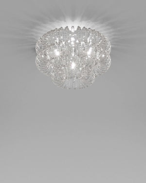 Ceiling light with crystal accents on a gray background