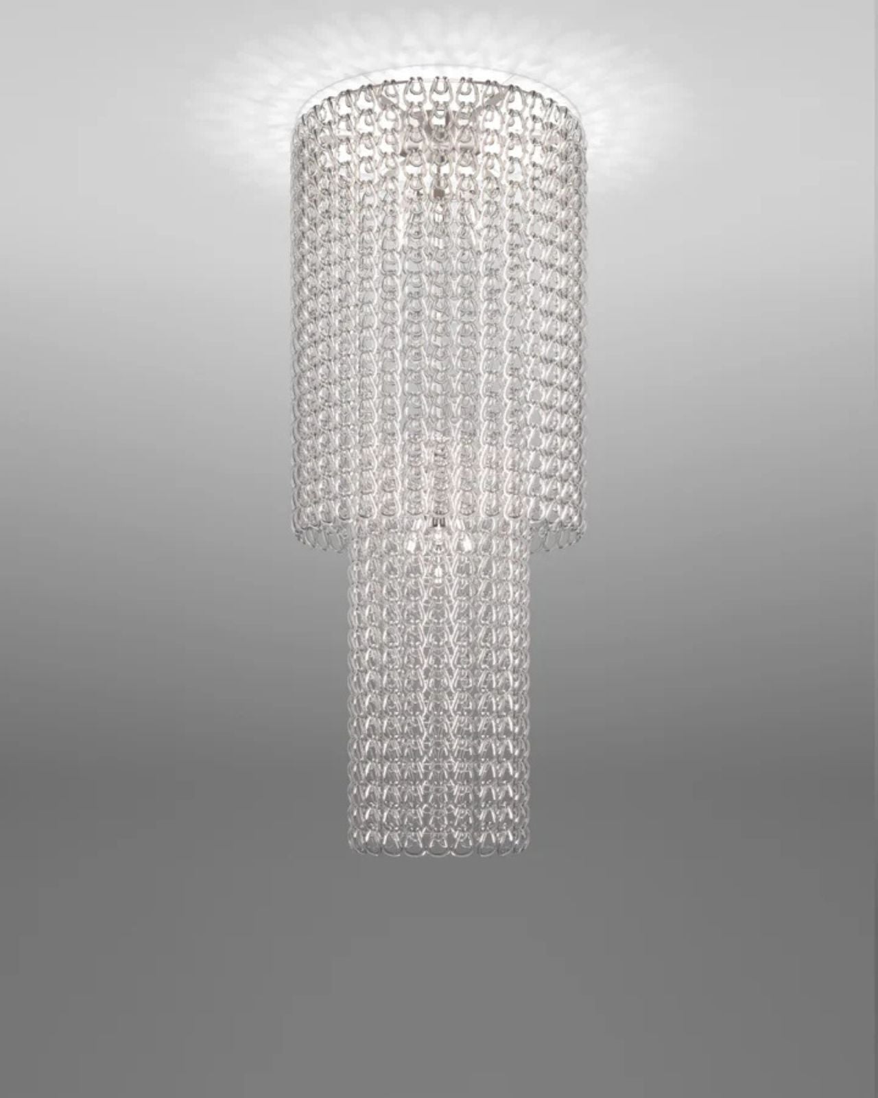 Chainlayer Light Italian Chain Link Glass Tiered Ceiling Light | Lighting Collective