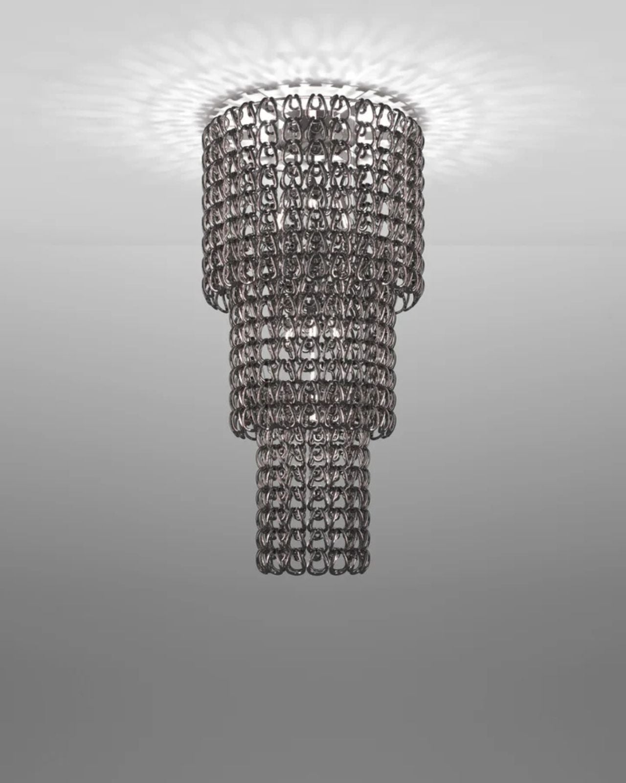 Chainlayer Light Italian Chain Link Glass Tiered Ceiling Light | Lighting Collective