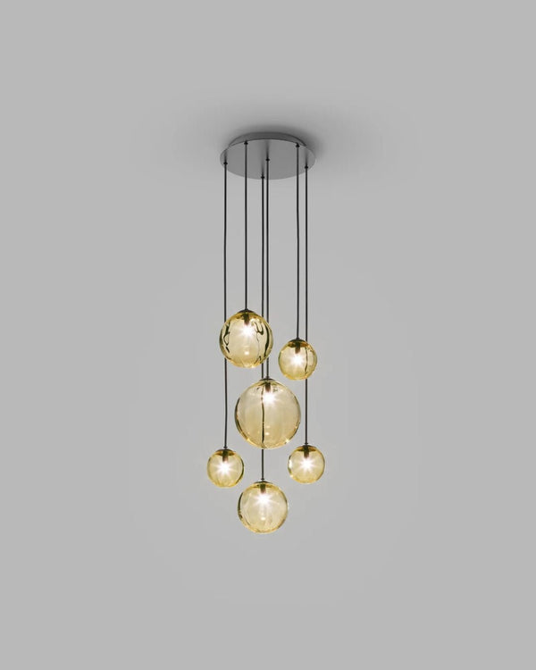 Amber / 6 Lights / Matte Black