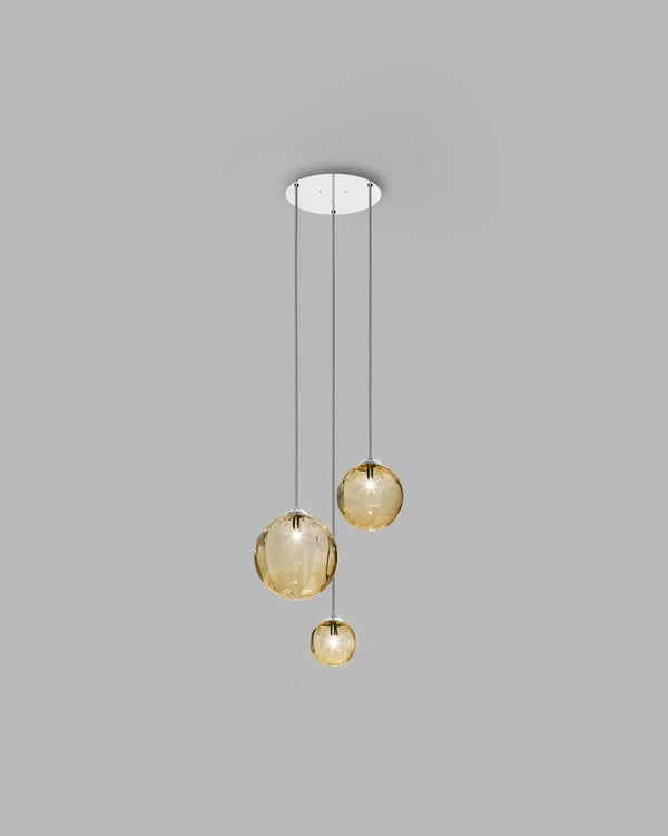 Amber / 3 Lights / Chrome