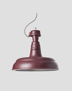 Italian Industrial Pendant Light | Large Wine Matt