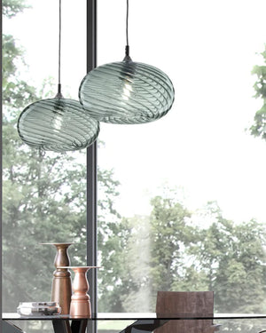 Italian Ribbed Glass Pendant Light | Assorted Configurations - Lighting Collective