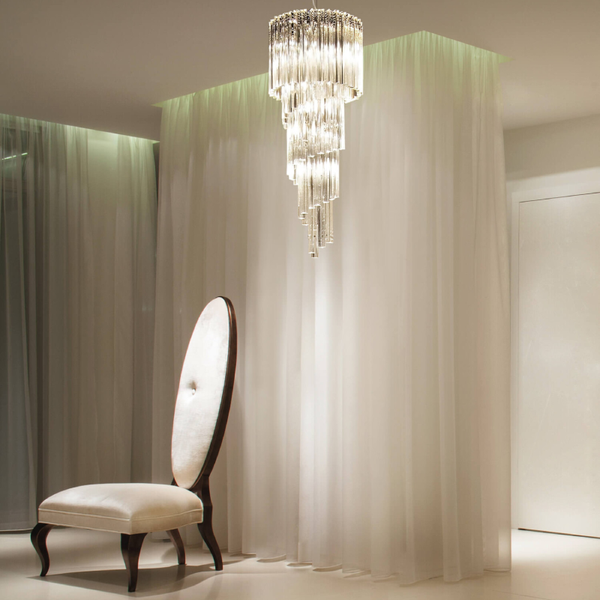 Italian Luxury Spiral Glass Chandelier