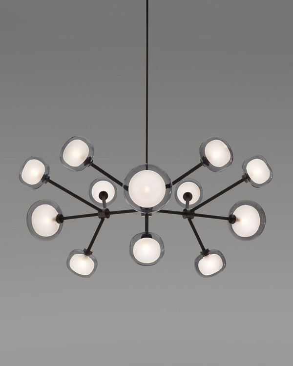 12 Light / Smoke / Brushed Brass