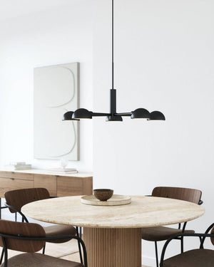 Black Dome Shade Chandelier