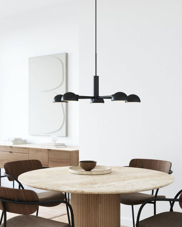 Black Dome Shade Chandelier