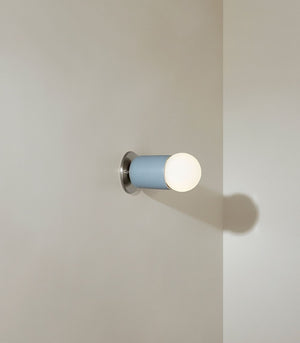 Ceramic Cylindrical Wall Light | Terra | Fog | Nickel | Lighting Collective