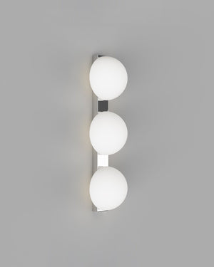 Chrome 3 Light Orb Dome Wall Light