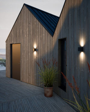 Coastal Grade Up & Down Cube Wall Light | Black