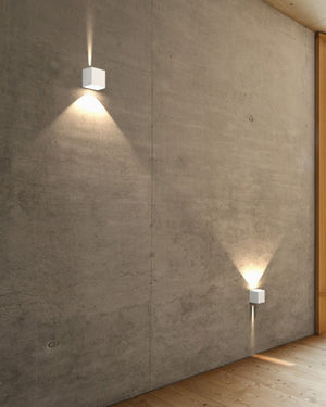 Contemporary Up & Down Cube Wall Light | White