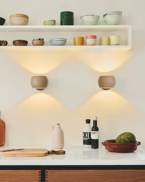 Curved Up & Down Wall Light | Brown