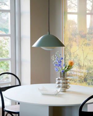 Double Domed Matt Metal Pendant Light | Green